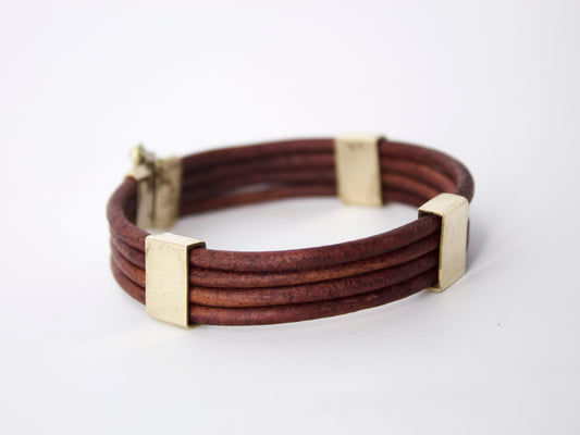 Bracciale industrial in cuoio - Basic  art.435